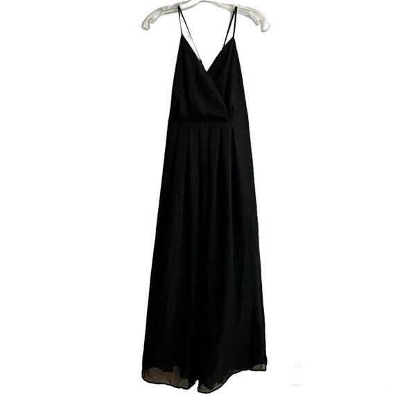 Active USA Strappy Open Back Maxi Dress Size Small Black Chiffon Flowy … - Picture 1 of 9